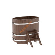Купель для бани BentWood овальная из мореного дуба Рустик, 0,76х1,16 м