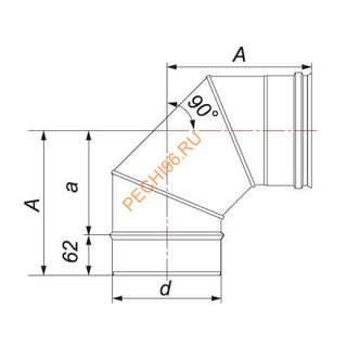 Отвод ВУЛКАН VHR 90° d200