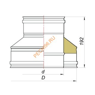 Переходник конус ВУЛКАН VBR термо-моно D115/210 мм, нерж 0.5, черный