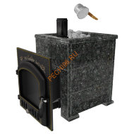 Печь банная Сибирь-премиум 40 (700х700), ТК 400мм, в облицовке Оптима пироксенит