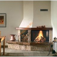 Дровяной камин EdilKamin TRAPEZIO corner с топкой TEKNO 2 FOC.CH.DX CN