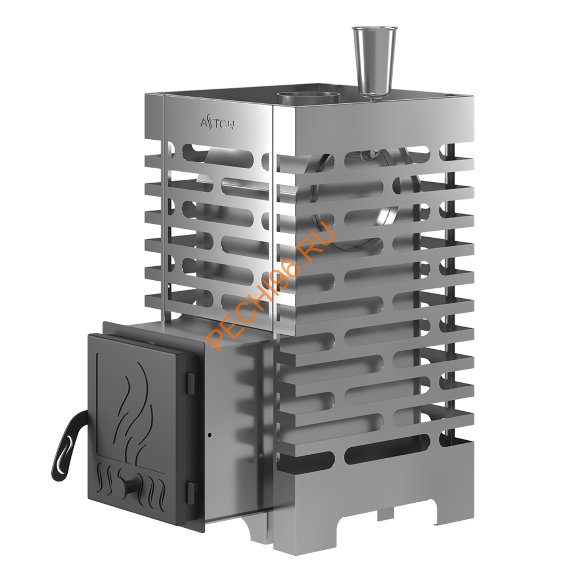 Печь банная ASTON 16 INOX с баком на трубе 50л, D115 (AISI 439) круглый