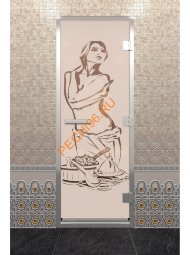 Дверь стеклянная DoorWood Хамам «Искушение» бронза матовая, 1900х700 мм