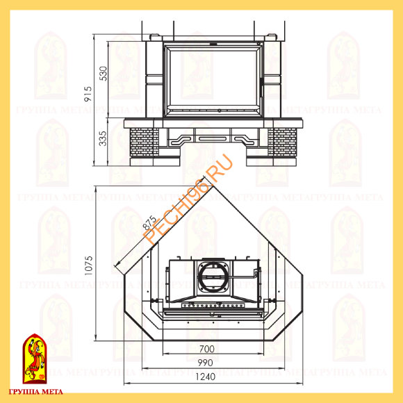 Облицовка для камина Мета Акцент 700 Облицовка для камина Мета Акцент 700