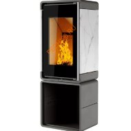 Печь-камин АСТОВ КУБ ПК 4581, камень, дровник