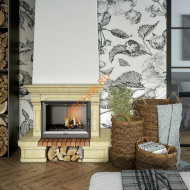 Облицовка для камина CHARLESTON SR с каменной балкой, пристенная