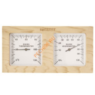 Термогигрометр EVEREST горизонталь White, кедр (TG-04)