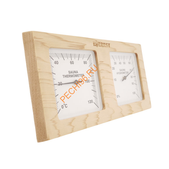 Термогигрометр EVEREST горизонталь White, кедр (TG-04)