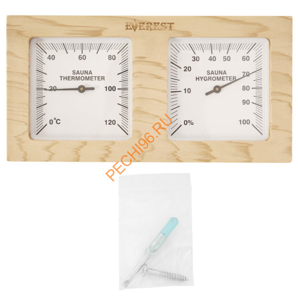 Термогигрометр EVEREST горизонталь White, кедр (TG-04)