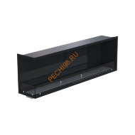 Биокамин угловой 1700х500х300 мм, стекло тонированное, стемалит