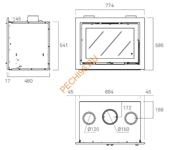 Каминная топка Rocal LL ARGO-70 Каминная топка Rocal LL ARGO-70