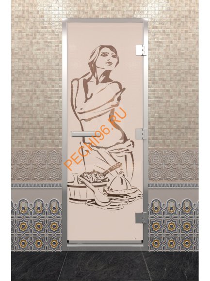 Дверь стеклянная DoorWood Хамам «Искушение» бронза матовая, 1900х700 мм 