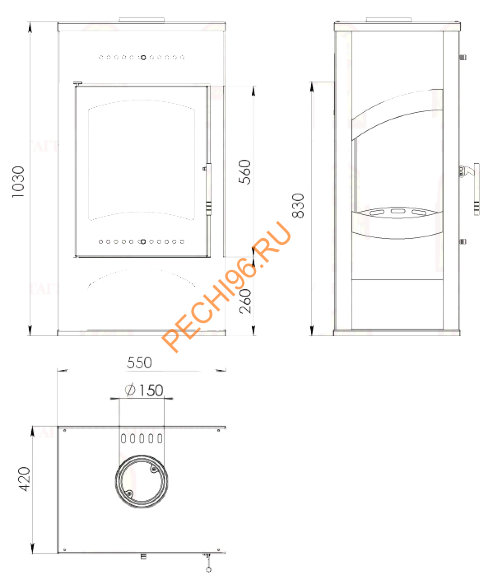 Печь-камин Мета Варта 3D Печь-камин Мета Варта 3D