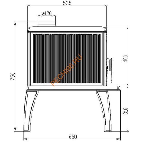 Чугунная печь-камин PLAMEN TRENK
