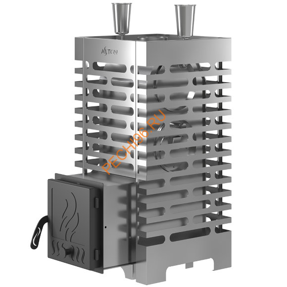 Печь банная ASTON 20 INOX с баком на трубе 50л, D115 (AISI 439) круглый