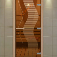 Дверь стеклянная ALDO NEW «Растр» коробка бук с порогом