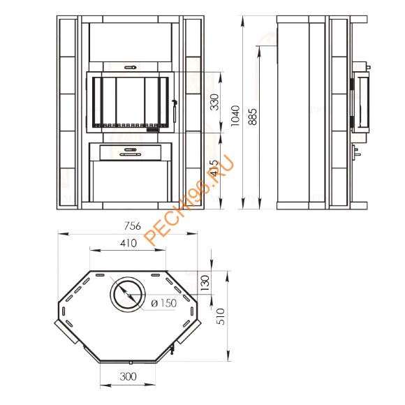 Печь-камин Мета Печора Печь-камин Мета Печора