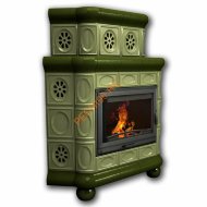 Печь-камин КимрПечь Медальон угловой двухъярусный Олива