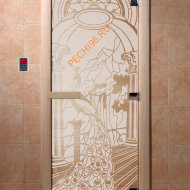 Дверь стеклянная DoorWood «Жар-птица сатин», 1800х800 мм