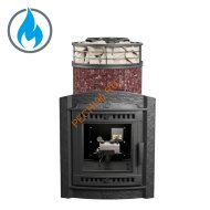 Печь банная Атмосфера L Россо Леванто ламель+сетка, с горелкой