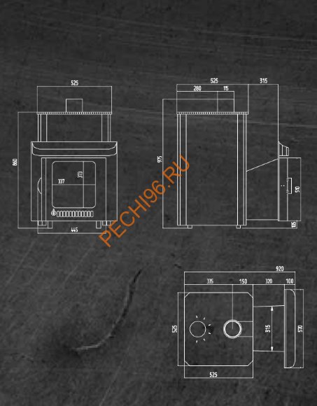 Печь банная Ферингер Квадра ПФ Стекло-Змеевик
