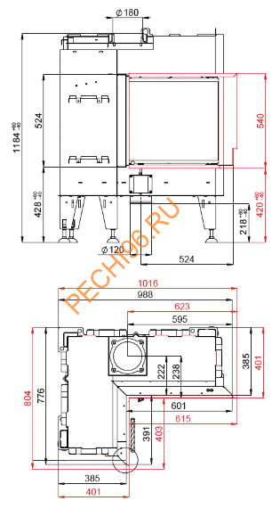 Каминная топка BeF Flat V6L