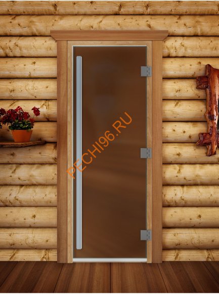 Дверь стеклянная DoorWood «Престиж», 700х1900мм, бронза матовая