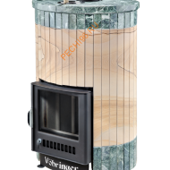 Печь банная Ферингер Уют 18 ПФ Окаменевшее дерево перенесенный рисунок+Змеевик