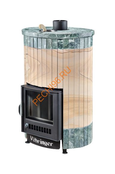 Печь банная Ферингер Уют 18 ПФ Окаменевшее дерево перенесенный рисунок+Змеевик