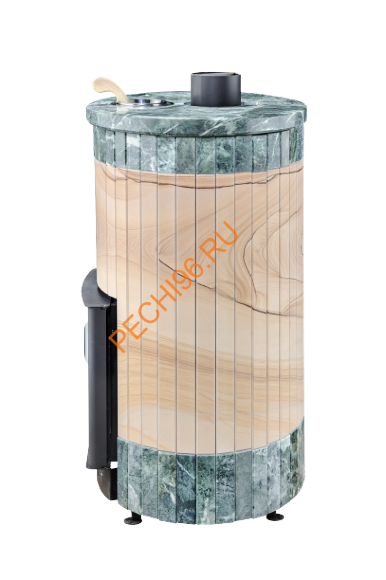 Печь банная Ферингер Уют 18 ПФ Окаменевшее дерево перенесенный рисунок+Змеевик