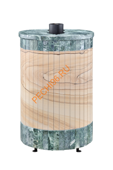 Печь банная Ферингер Уют 18 ПФ Окаменевшее дерево перенесенный рисунок+Змеевик