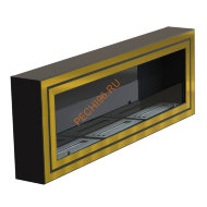 Биокамин WF250 III стемалит Арома, стекло тонированное, двойная рамка латунь