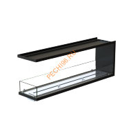 Торцевой биокамин 1400х500х300 мм, стекло