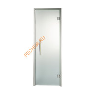 Дверь стеклянная Grandis GS 9х19-М-H-Si коробка алюминий Silver