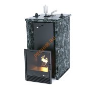 Печь банная ИзиСтим Сочи в трёхстороннем кожухе из пироксенита