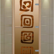 Дверь стеклянная ALDO NEW «Оазис» коробка бук с порогом