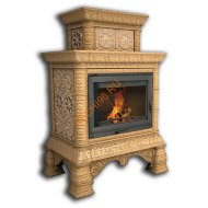 Печь-камин КимрПечь Кострома пристенный двухъярусный Ваниль