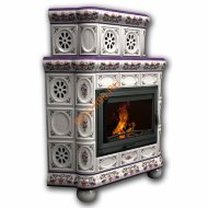 Печь-камин КимрПечь Медальон угловой двухъярусный Ирисы