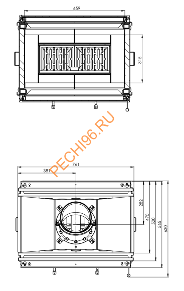 Каминная топка Hitze Ardente ARD68X43DSS Каминная топка Hitze Ardente ARD68X43DSS