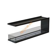 Торцевой биокамин 1400х500х300 мм, стекло тонированное