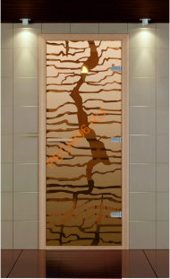 Дверь стеклянная ALDO NEW «Спрайт» коробка бук с порогом