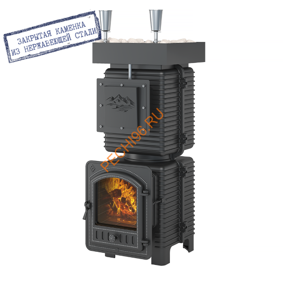 Печь банная Эверест Легкий пар Профи Чугун, под обкладку, НЗК, б/в