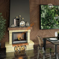 Облицовка для камина CHARLESTON SR с деревянной балкой, пристенная