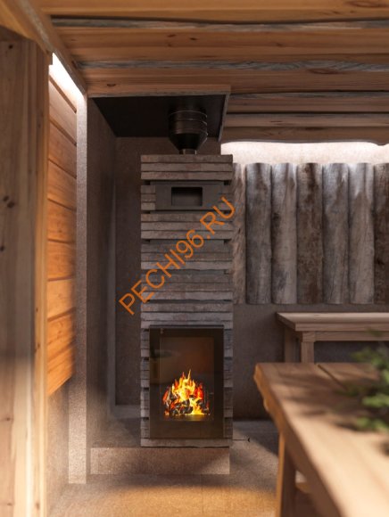 Дровяная банная печь Grill'D Shaman Long, 2 каменки