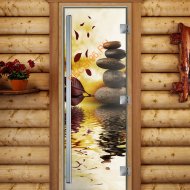 Дверь стеклянная DoorWood «Престиж», 800х2000мм, с фотопечатью «Отражение»