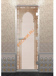 Дверь стеклянная DoorWood Хамам «Восточная арка» сатин, 1900х700 мм