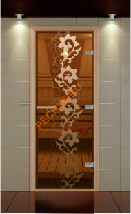 Дверь стеклянная ALDO NEW «Камелия» коробка бук с порогом