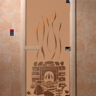 Дверь стеклянная DoorWood «Банька бронза матовая», 1800х800 мм