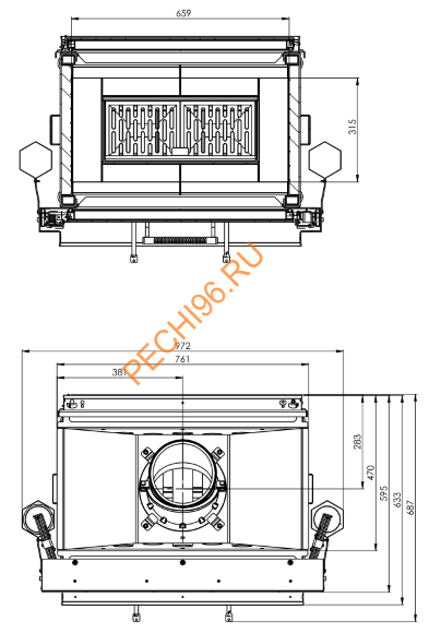 Каминная топка Hitze Ardente ARD68X43DGS Каминная топка Hitze Ardente ARD68X43DGS
