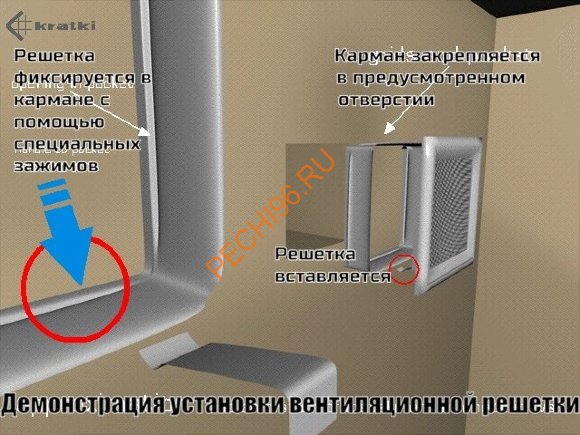 Вентиляционная решетка Kratki 22/30МХ 220х300 мм латунь